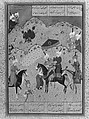 "Sultan Sanjar and the Old Woman", Folio 17 from a Khamsa (Quintet) of Nizami of Ganja, Nizami (present-day Azerbaijan, Ganja 1141–1209 Ganja), Ink, opaque watercolor, and gold on paper