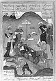 Shahnama (Book of Kings) of Firdausi, Abu&#39;l Qasim Firdausi (Iranian, Paj ca. 940/41–1020 Tus), Leather; tooled and gilded; ink on paper