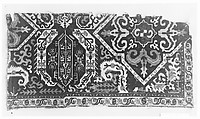 Textile Fragment, Silk on cotton; embroidered