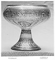 Footed Bowl with Eagle Emblem, Glass; dip-molded, blown, enameled, and gilded