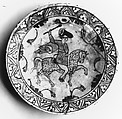 Dish, Stonepaste; underglaze painted