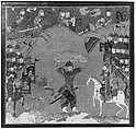 "Rustam Carrying the King of Mazandaran to Kai Kavus", Folio from a Shahnama (Book of Kings), Abu&#39;l Qasim Firdausi (Iranian, Paj ca. 940/41–1020 Tus), Ink, opaque watercolor, and gold on paper