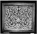 Shaped Tiles in the 'Cuerda Seca' Technique, Stonepaste; polychrome glaze within black wax resist outlines (cuerda seca technique)