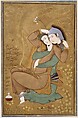 The Lovers, Painting by Riza-yi &#39;Abbasi (Iranian, ca. 1565–d. 1635), Opaque watercolor, ink, and gold on paper