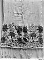 Towel End, Linen, silk, metal wrapped thread; plain weave, embroidered