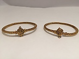 Bracelet, One of a Pair, Gold wire