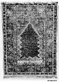 Prayer Rug with Inscription in Niche, Wool (warp, weft and pile); symmetrically knotted pile