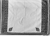 Tablecloth, Cotton, silk; embroidered