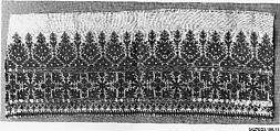 Border of a Cushion Cover, Cotton, silk; embroidered