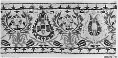 Textile Fragment, Linen, silk; plain weave, embroidered