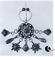 Fibula, Silver, French coin, filigree, coral