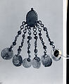 Pendant, Silver, coins, coral, gemstone