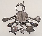 Fibula, Silver, French coin, filigree, coral