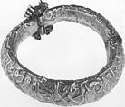 Bracelet, Gold fabricated from sheet, with repoussé decoration, punching, twisted wire, and granulation