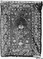 Hanging or Prayer Rug, Taffeta, metal wrapped thread; embroidered