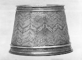 Candlestick Base with Interlacing Dragons, Brass; inlaid with silver and copper