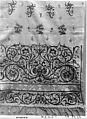 Fragment of a Hanging, Cotton; embroidered in silk