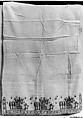Towel, Cotton, metal wrapped thread; embroidered