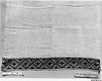 Towel, Cotton; embroidered in silk and metal wrapped thread