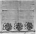 Towel, Cotton, metal wrapped thread; embroidered