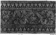Valance or Bed Hanging, Cotton; embroidered in silk