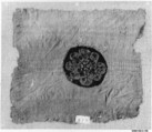 Fragment with a Composite Floral Motif Roundel, Wool, linen; plain weave, tapestry weave