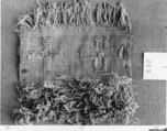 Textile Fragment, Linen; plain weave, weft loop weave