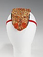 Headdress, cotton, metal, coral