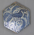 Hexagonal Tile, Stonepaste; underglaze painted