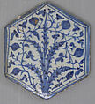 Hexagonal Tile, Stonepaste; underglaze painted