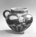 Cup with Running Ibexes, Stonepaste; incised decoration through black slip ground under turquoise glaze ("silhouette ware")