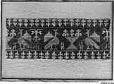 Textile Fragment, Silk, linen; embroidered