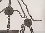 Head Ornament, Silver, with filigree and enamel, and coral