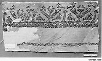 Textile Fragment, Linen; embroidered in silk