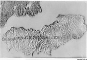 Textile Fragment, Linen; embroidered in silk