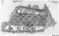 Textile Fragment, Linen; embroidered in silk