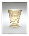 Beaker with Relief-cut Decoration, Glass, colorless; blown, cut