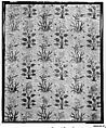 Joined Fragments: Velvet Panel with Rows of Flowers, Silk, cut and voided velvet, with continuous floats of metal wrapped thread