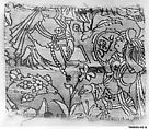 Fragment with a Garden Scene, Silk, metal wrapped thread; lampas