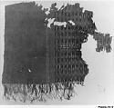 Fragment of an Embroidered Textile, Cotton; plain weave, resist-dyed (ikat), embroidered