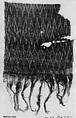 Textile Fragment, Cotton; plain weave, resist-dyed (ikat), embroidered