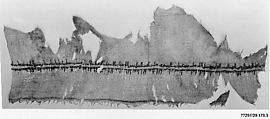 Textile Fragment, Linen, silk; plain weave, tapestry weave