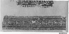 Textile Fragment, Wool, linen; plain weave, tapestry weave