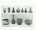 Bottle, Glass; free blown; tooled on the pontil