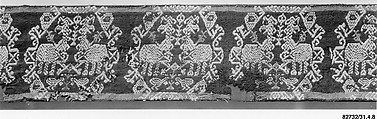 Tunic Band with Repeating Motif of Confronted Griffins, Linen, wool