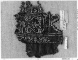 Textile Fragment, Wool, linen; plain weave, tapestry weave