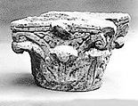 Capital with Leaves, Limestone; carved in relief