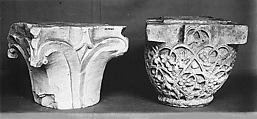 Capital with a Pattern of Vines with Grapes, Limestone; carved in relief