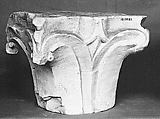 Capital, Limestone; carved in relief