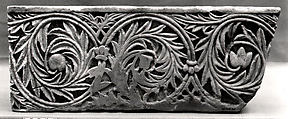 Fragment of Frieze with Acanthus Leaves Encircling Fruit and Flowers, Limestone; carved in relief